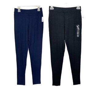 NEW Gap Jersey Knit Pull On Leggings Lot of 2 Navy Blue & Black - Size small
